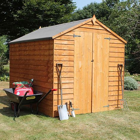 8 x 6 Waltons Windowless Overlap Apex Wooden Shed 
